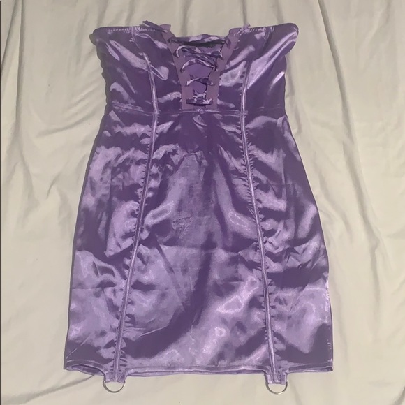 PrettyLittleThing Dresses & Skirts - pretty little thing mini purple silk dress